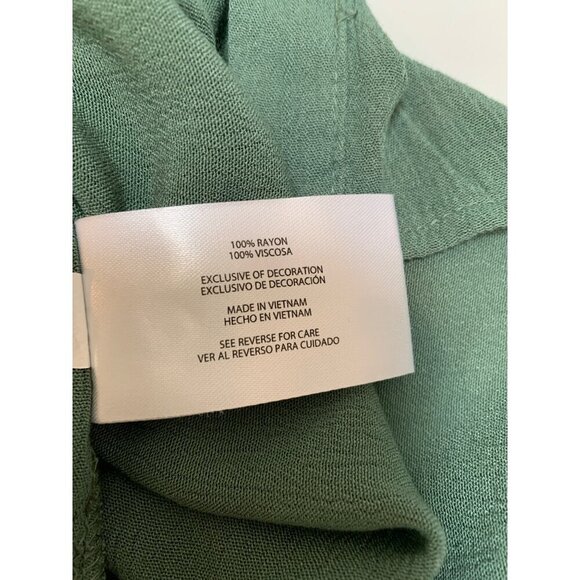 Orvis Womens Classic Collection V-Neck Blouse L/G Green - Picture 5 of 6